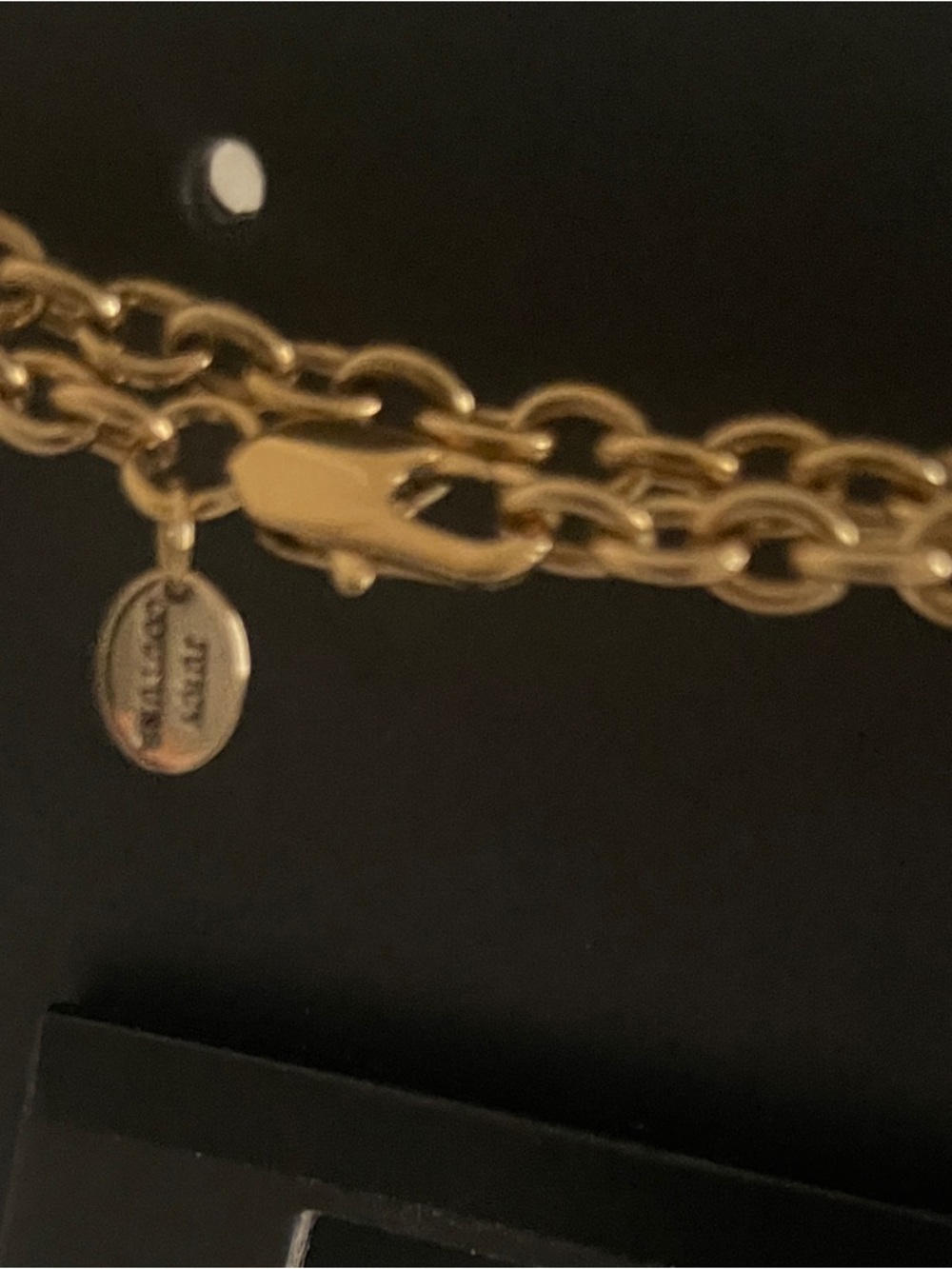 Juicy Couture Gold Double Chain Key Necklace with Crystal Accent and Pink Pouch - Picture 3 of 3